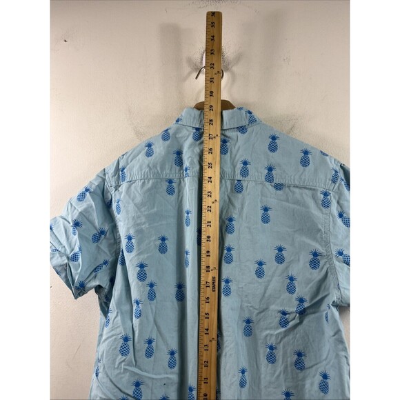 Plugg Mens Hawaiian Shirt Pineapple All Over Print Button Up Blue Size Small - Picture 5 of 6